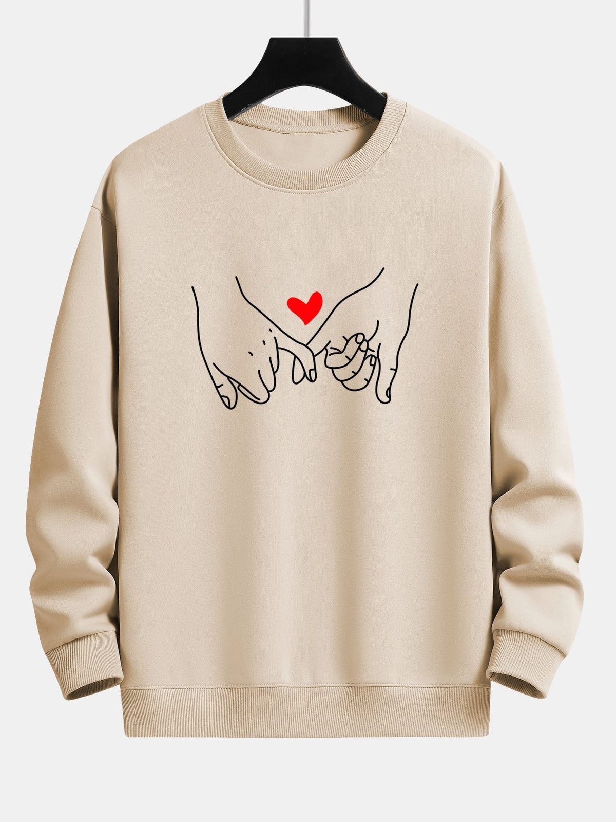 Sweatshirt til mænd med print og rund hals - afslappet pasform, bomuldsblanding og hverdagskomfort