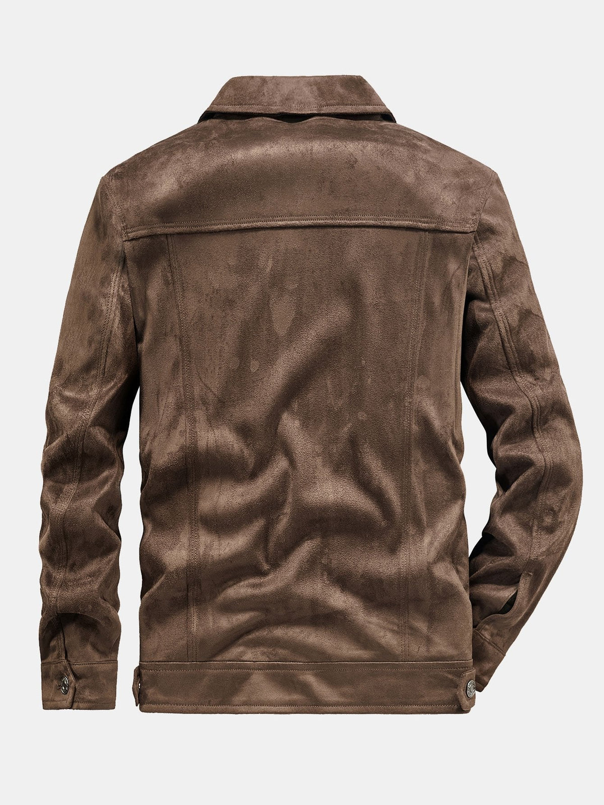 Chaqueta de hombre vintage de ante sintético con cierre frontal de botones - Prenda exterior elegante e informal, para otoño y primavera
