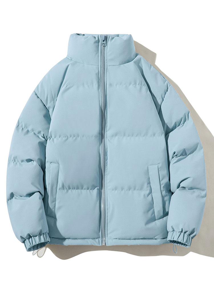 Chaqueta acolchada para hombre – Prenda de abrigo cálida de invierno con cremallera, cuello alto y puños elásticos