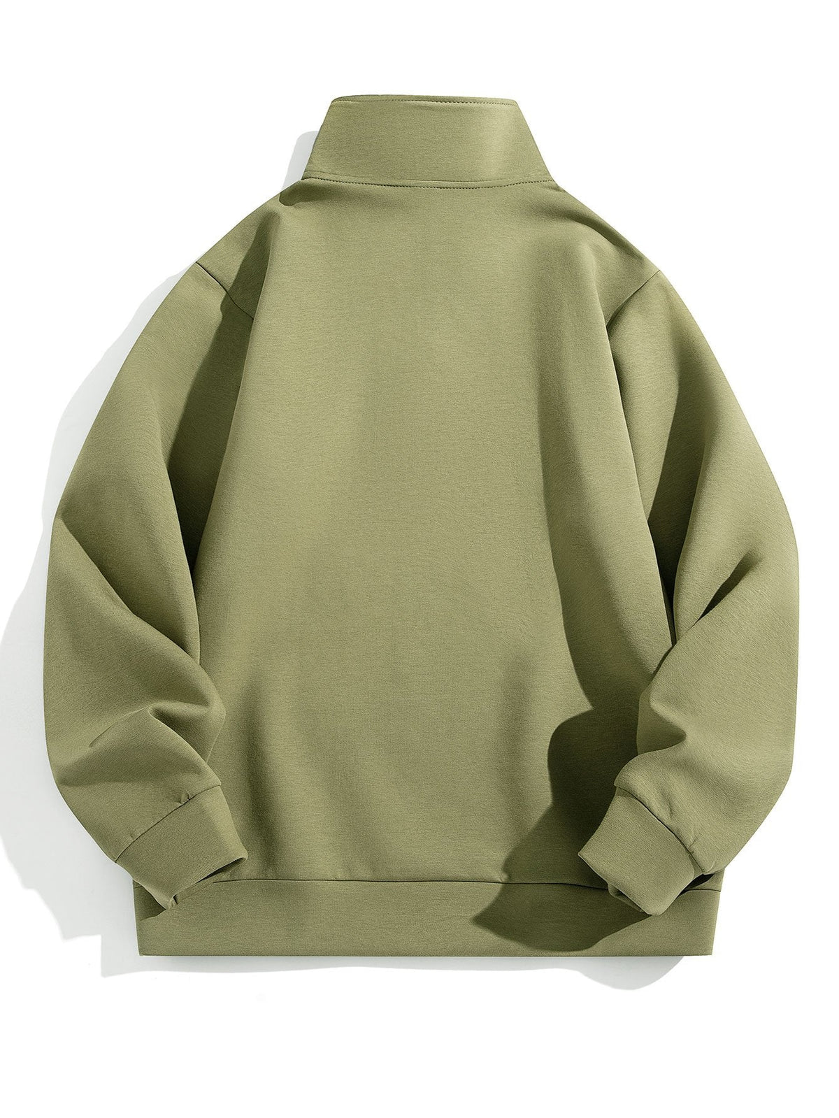 Minimalistisch sweatshirt voor heren met kwart rits en hoge opstaande kraag - sweater van katoenmix met normale pasvorm voor smart-casual laagjes