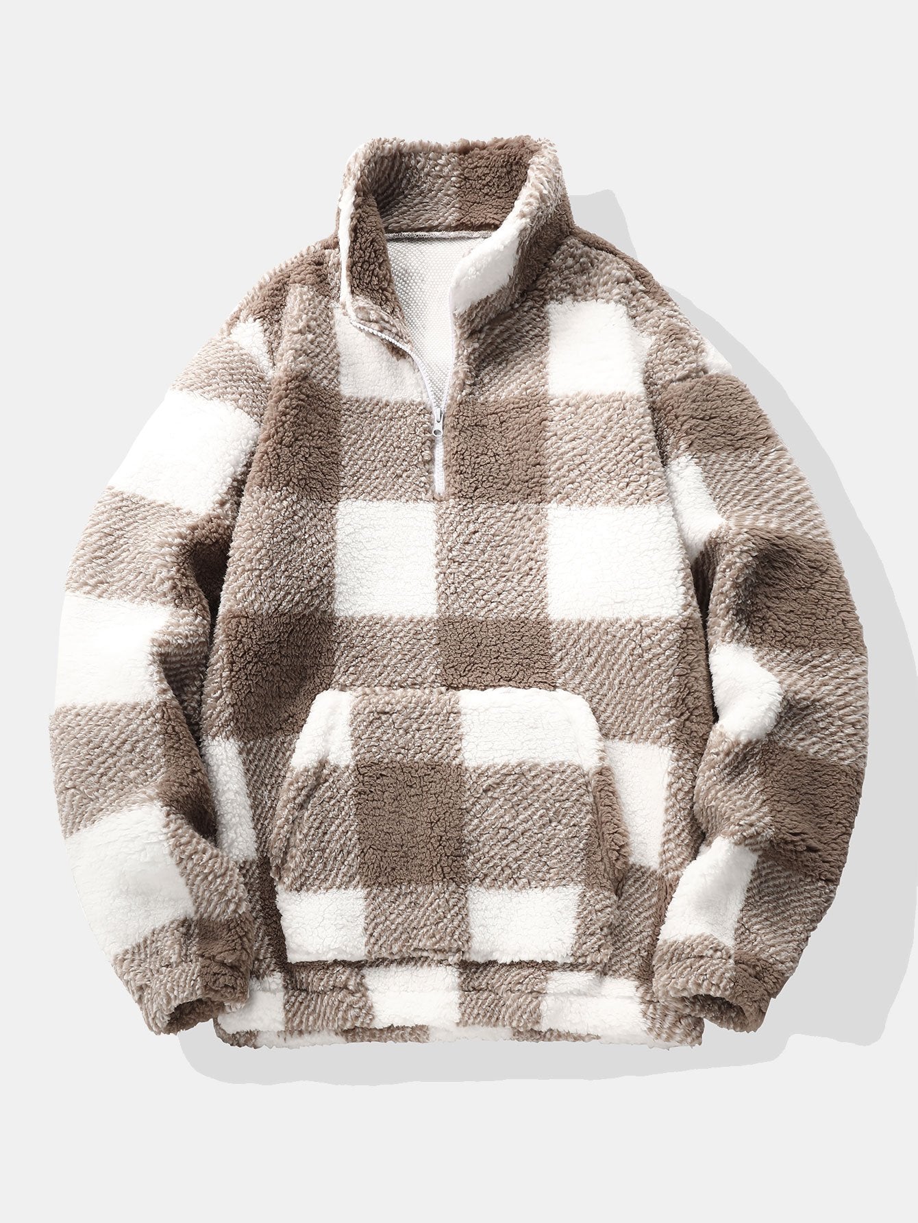 Men’s Teddy Fleece Quarter-Zip Sweatshirt – Relaxed Winter Pullover