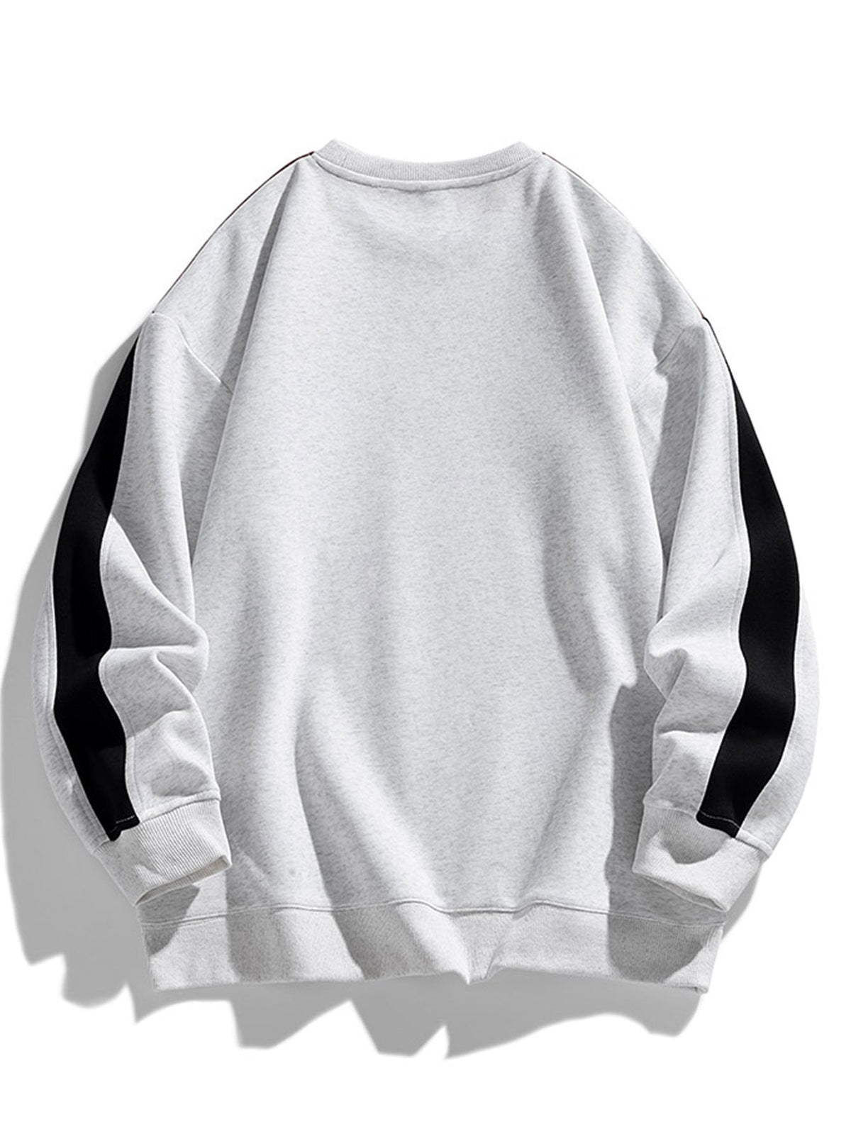 Herensweatshirt met contrasterende mouwpanelen – sportieve pullover met relaxte pasvorm, ronde hals en geribde afwerking voor een alledaagse casual stijl