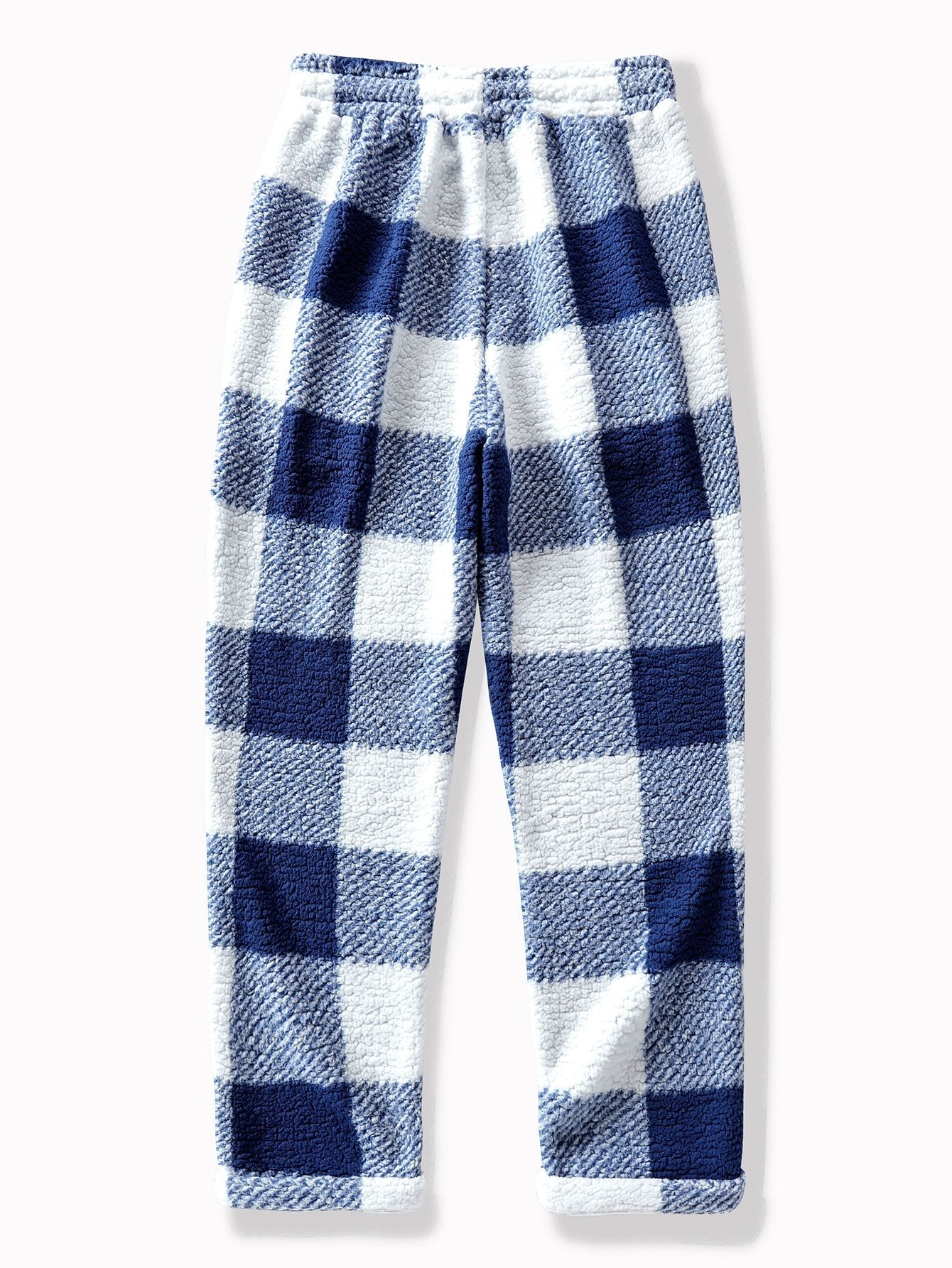 Pantalon droit pour homme en polaire teddy – pantalon d’intérieur d’hiver chaud à cordon de serrage
