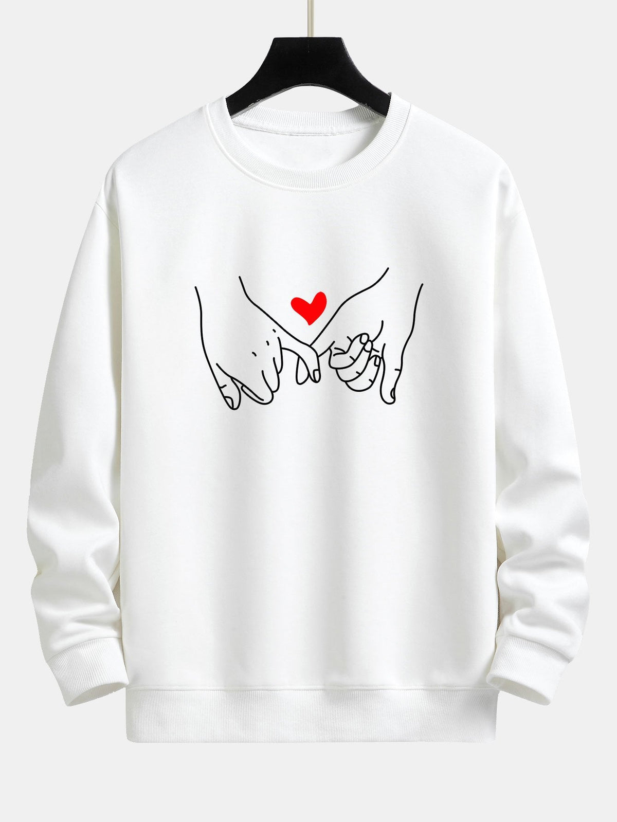 Sweatshirt til mænd med print og rund hals - afslappet pasform, bomuldsblanding og hverdagskomfort