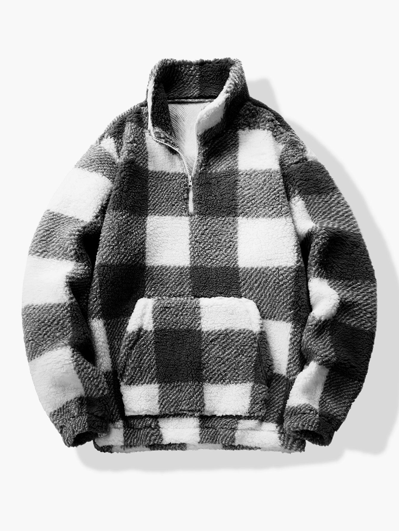 Men’s Teddy Fleece Quarter-Zip Sweatshirt – Relaxed Winter Pullover
