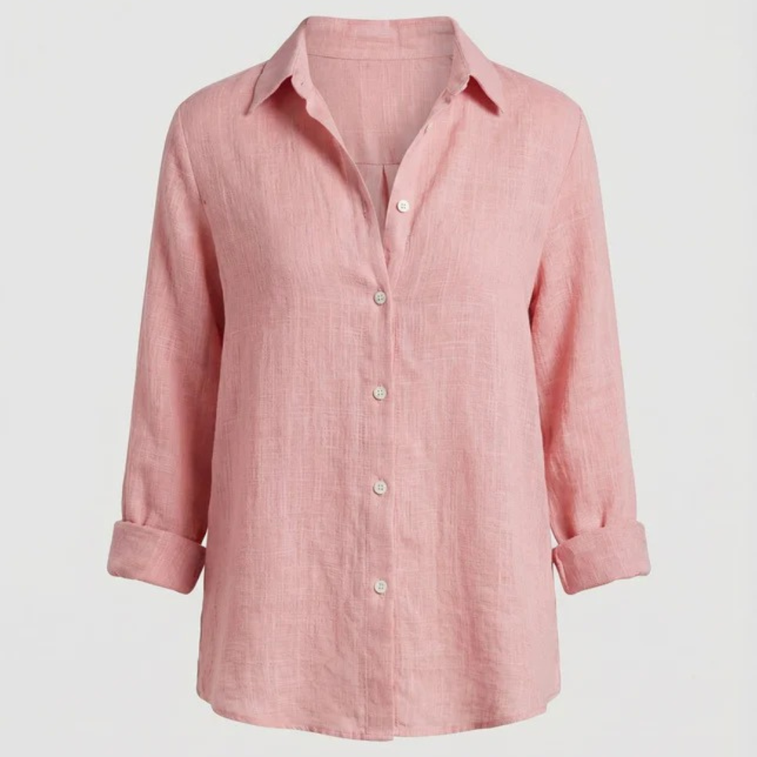Women’s Collared Shirt Blouse – Lightweight Long-Sleeve Style for Everyday and Office Wear