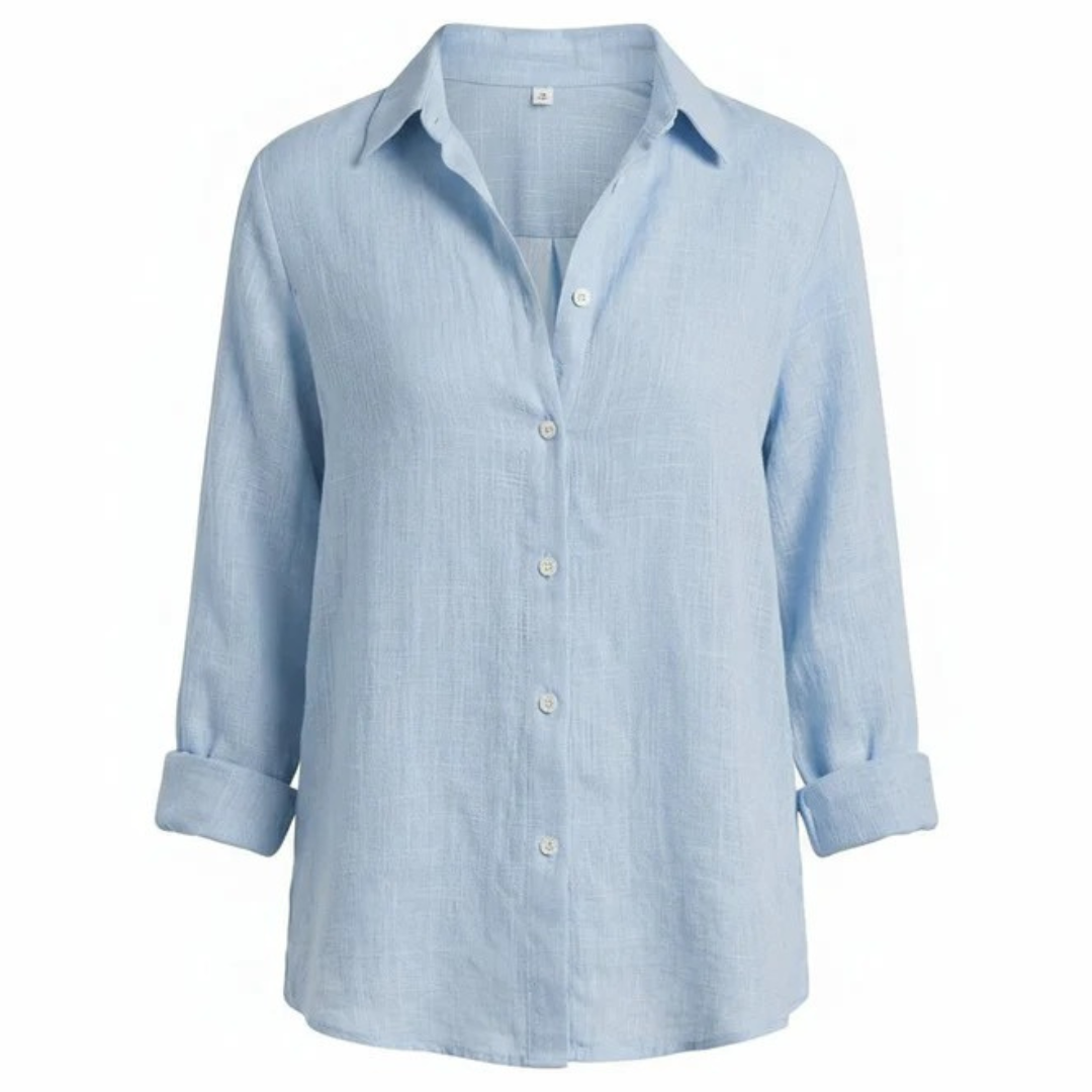 Women’s Collared Shirt Blouse – Lightweight Long-Sleeve Style for Everyday and Office Wear