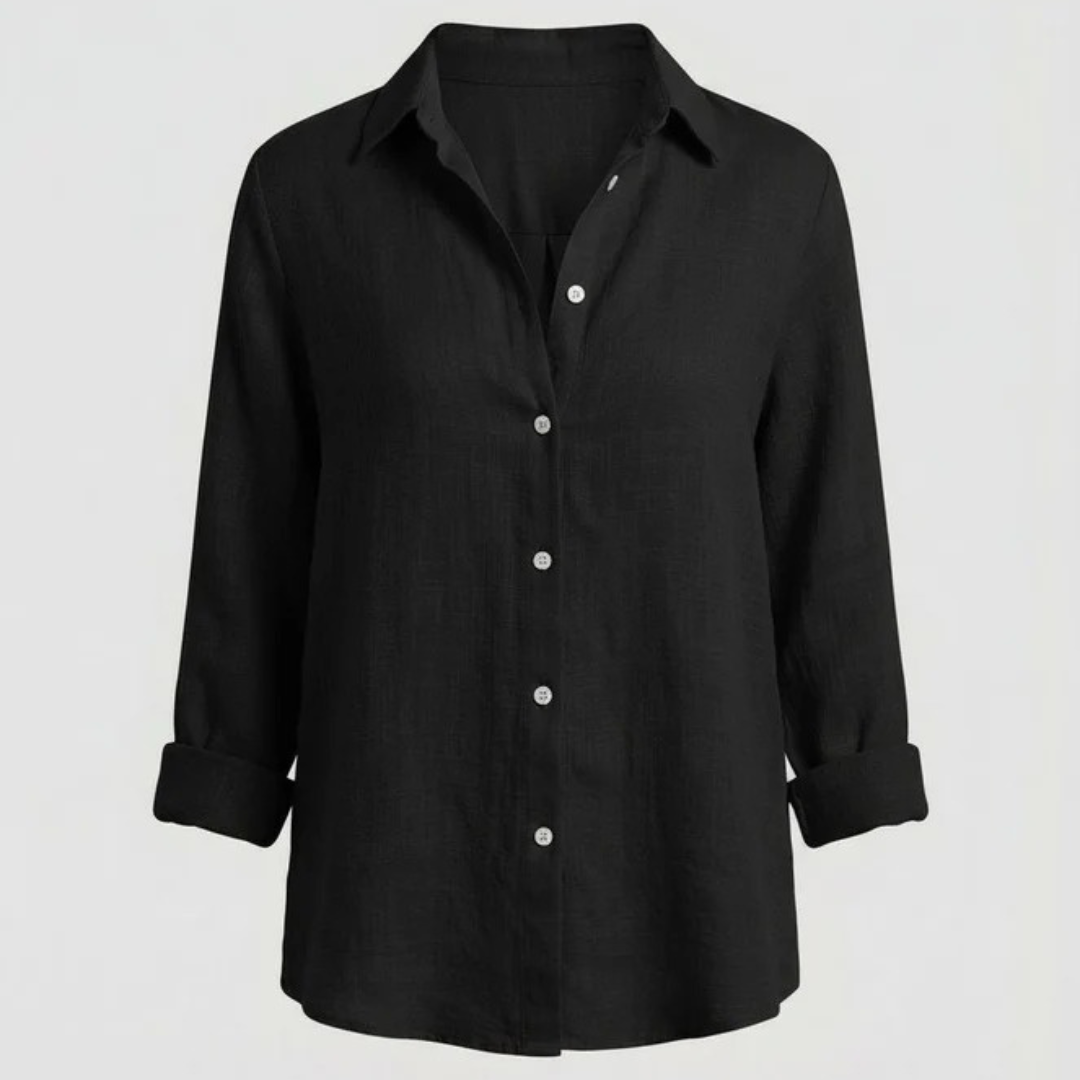 Women’s Collared Shirt Blouse – Lightweight Long-Sleeve Style for Everyday and Office Wear