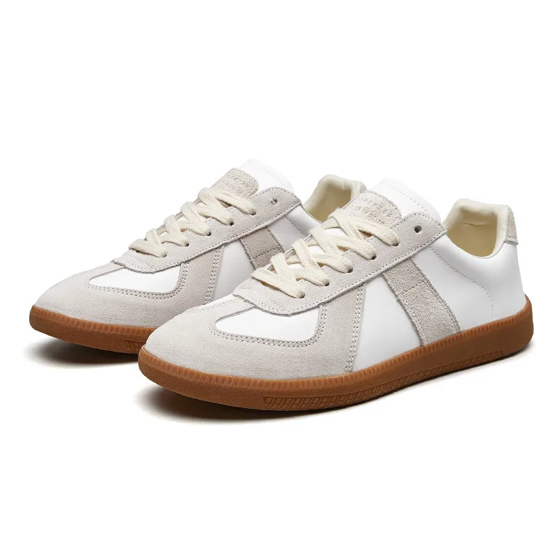 Męskie retro sneakersy niskie z panelami i sznurowaniem