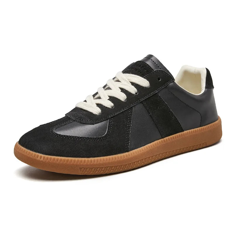 Męskie retro sneakersy niskie z panelami i sznurowaniem