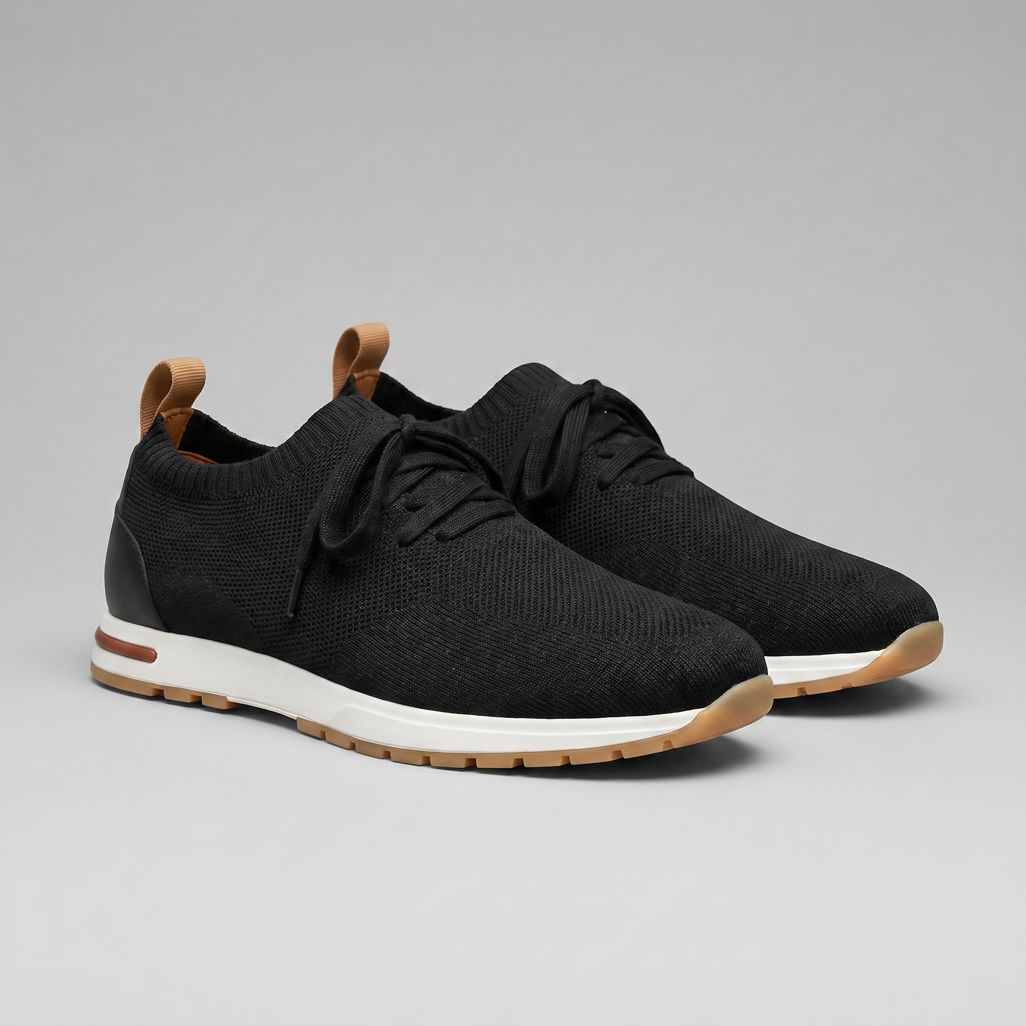 Zapatillas para hombre con parte superior de punto y detalle de cordones, zapatos para uso diario