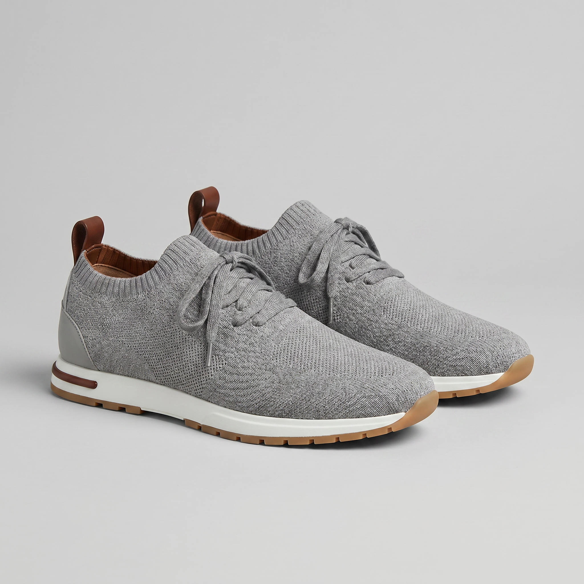 Zapatillas para hombre con parte superior de punto y detalle de cordones, zapatos para uso diario