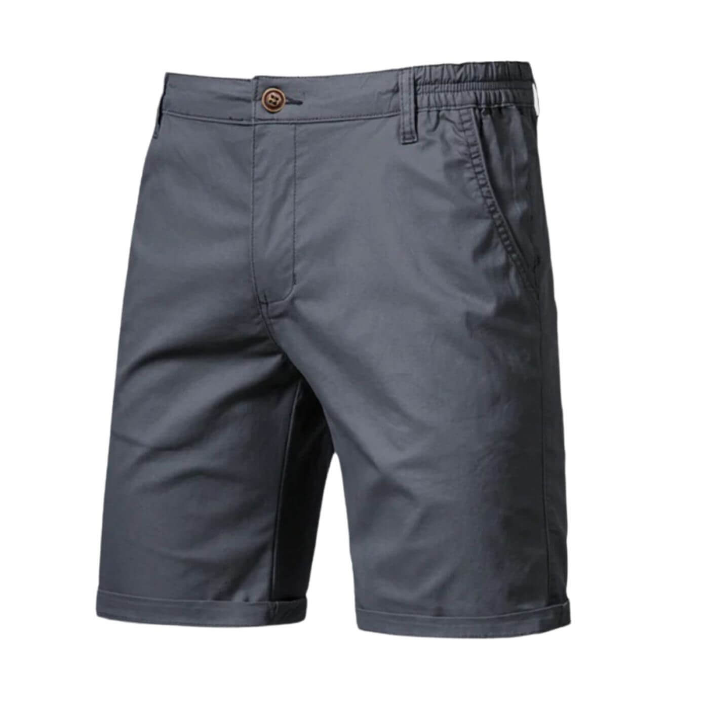 Pantalones cortos chinos para hombre con cintura elástica, ajuste inteligente y casual.