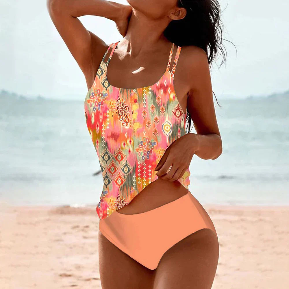 Σετ Tankini Γυναικείο με Ψηλή Μέση, Άνετο, Ελαστικό, Γρήγορο Στέγνωμα, Μαγιό για Παραλία και Πισίνα, Καλοκαιρινή Εμφάνιση