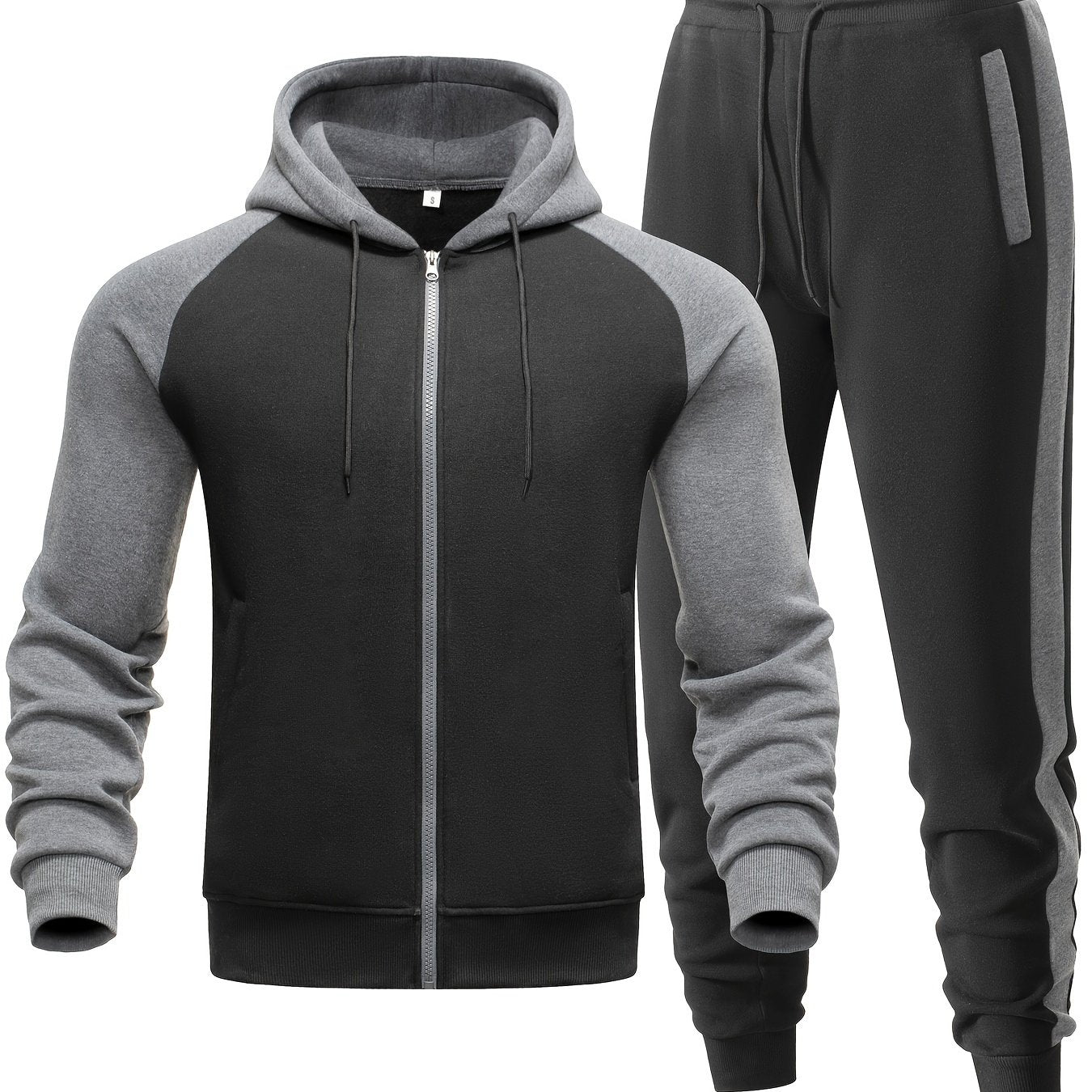 Men’s Casual Hoodie and Jogger Set for Sporty Comfort, Everyday Wear, and Versatile Street Style
