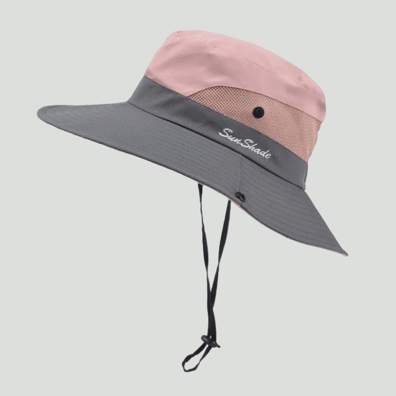 Chapéu masculino de aba larga com proteção UV - chapéu leve e respirável com malha para atividades ao ar livre, com tira ajustável para o queixo, caminhadas, viagens e praia