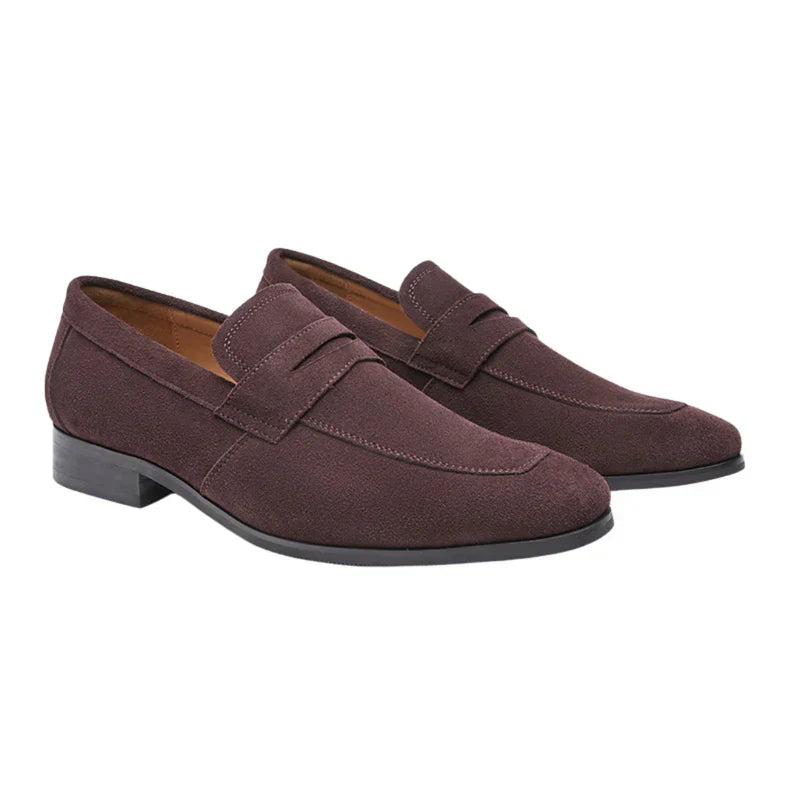 Férfi velúr penny loafer elegáns, könnyen felvehető alkalmi cipők