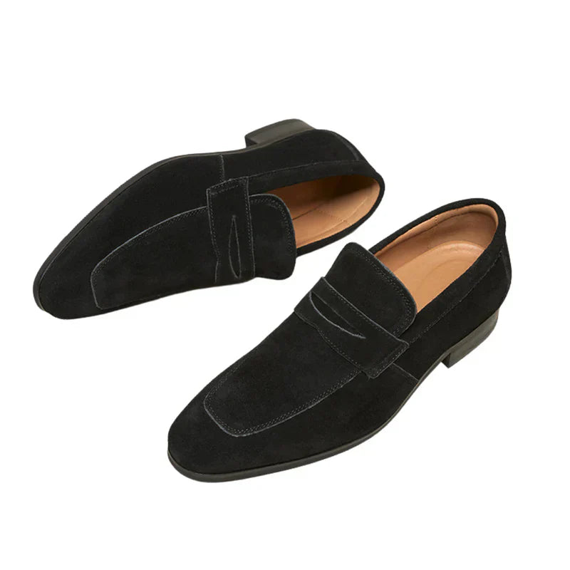 Férfi velúr penny loafer elegáns, könnyen felvehető alkalmi cipők
