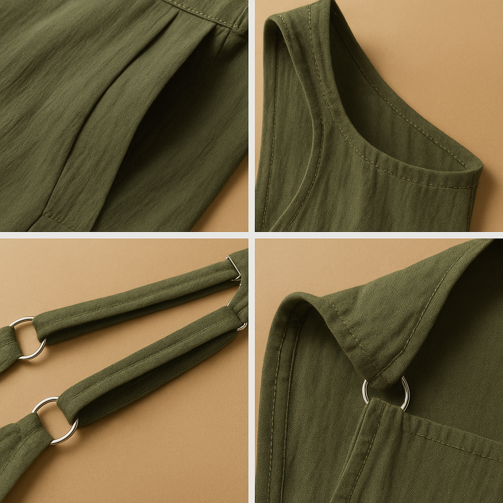 Women’s Cotton-Linen Wide-Leg Jumpsuit – Relaxed Sleeveless Summer Style for Casual Days and Travel