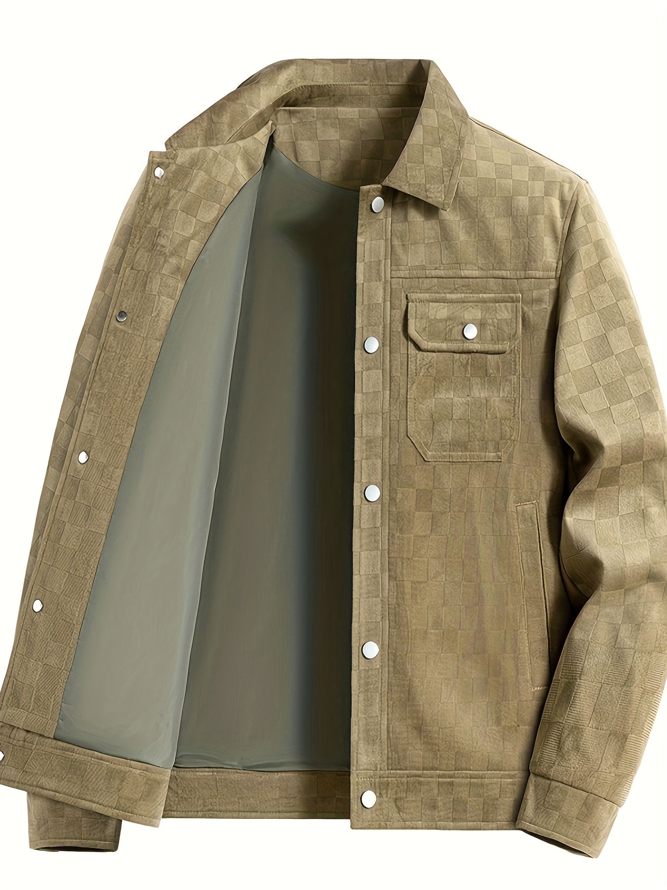 Chaqueta utilitaria para hombre con botones a presión estampados y bolsillos en el pecho