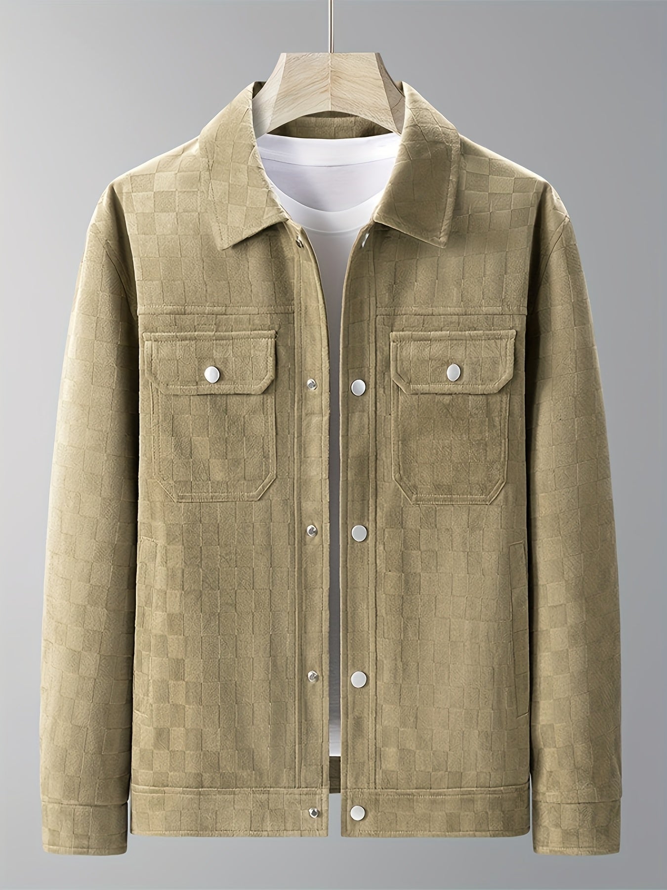 Chaqueta utilitaria para hombre con botones a presión estampados y bolsillos en el pecho