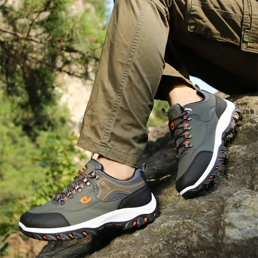 Scarpe da trekking da uomo impermeabili con punta rinforzata - Comfort traspirante con lacci per passeggiate in campagna e avventure all'aperto