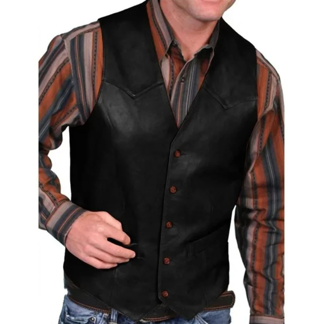 Vestă bărbătească în stil western – piesă vintage pentru ținute casual și festivaluri