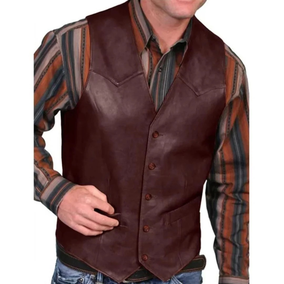 Vestă bărbătească în stil western – piesă vintage pentru ținute casual și festivaluri