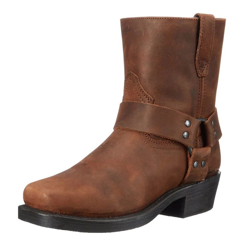 Stivali da uomo in pelle stile western, eleganti, resistenti, comodi per l'uso quotidiano e l'avventura