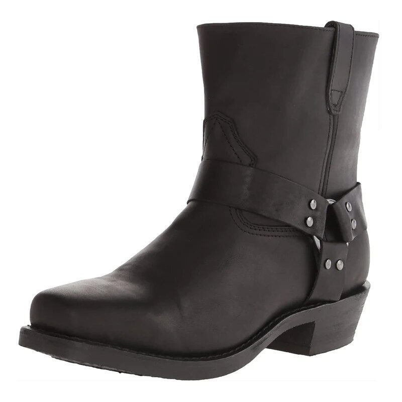 Stivali da uomo in pelle stile western, eleganti, resistenti, comodi per l'uso quotidiano e l'avventura