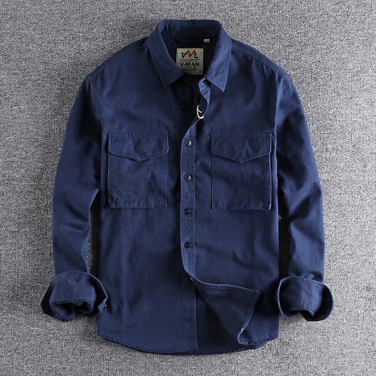 Men’s Utility Overshirt – Double Pocket Button-Up Layer for Travel and Everyday Wear