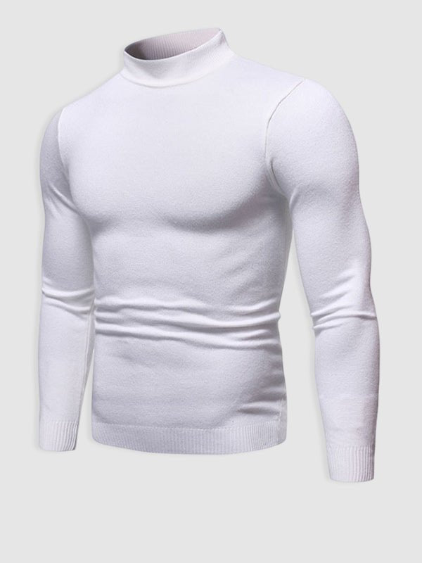Suéter de cuello alto ajustado para hombre: capa minimalista para otoño e invierno