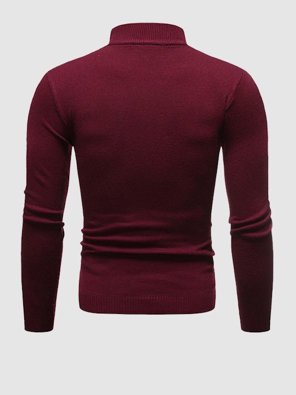 Suéter de cuello alto ajustado para hombre: capa minimalista para otoño e invierno