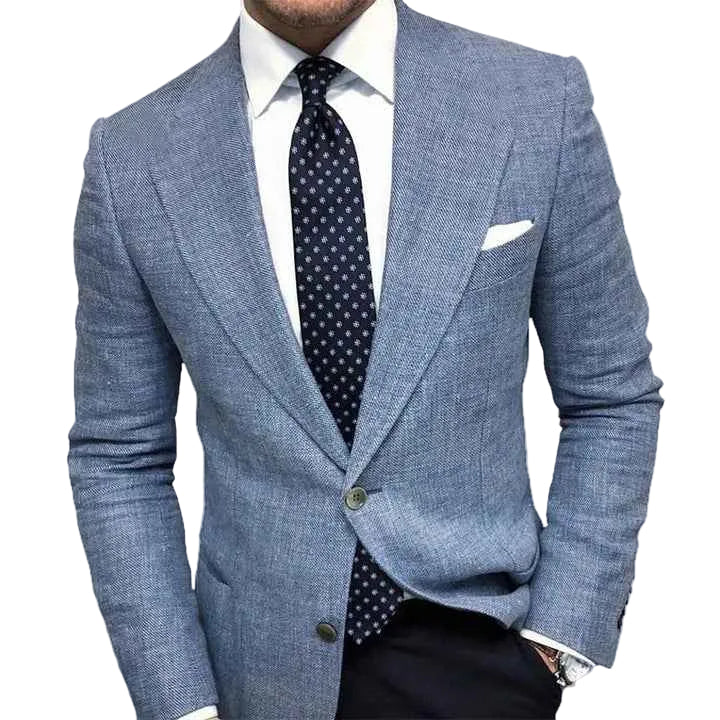 Men’s Modern Slim-Fit Blazer – Single-Breasted Tailored Jacket with Notch Lapels and Refined Pockets