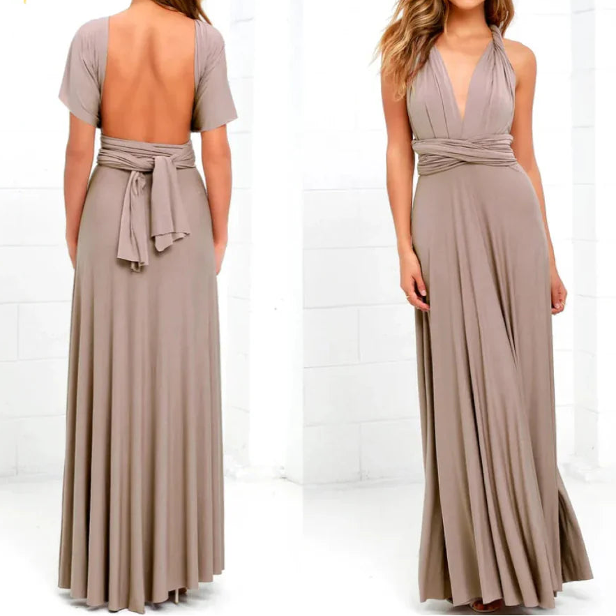 Women’s Multiway Wrap Maxi Dress Convertible Elegant Evening Gown