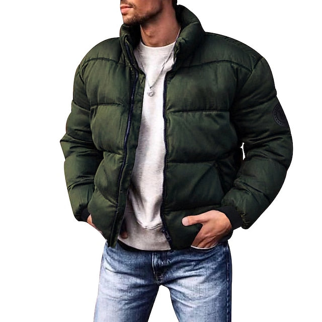 Herren-Isolations-Pufferjacke für den Winter - warme Oberjacke mit Reißverschluss für den lässigen Alltag, Städtereisen und entspannte Wochenend-Looks bei kaltem Wetter