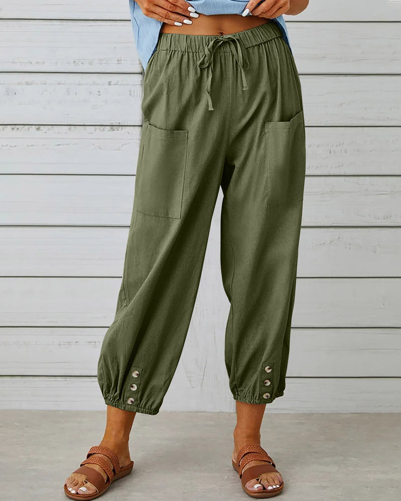 Pantalones holgados de talle alto para mujer, cómodos, de ajuste relajado, transpirables, casuales y versátiles para el día a día