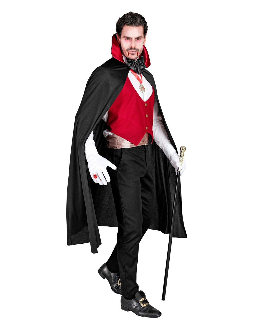 Pánská upírská vesta, plášť a doplňky – halloweenský kostým