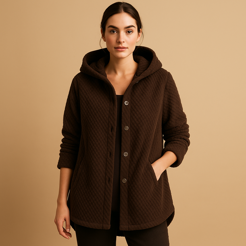Women’s Reversible Hooded Fleece Jacket – Soft Relaxed Layer for Autumn and Winter Casual Wear
