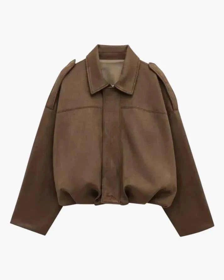 Women’s Oversized Collared Jacket – Relaxed Casual Layer for City and Everyday Wear