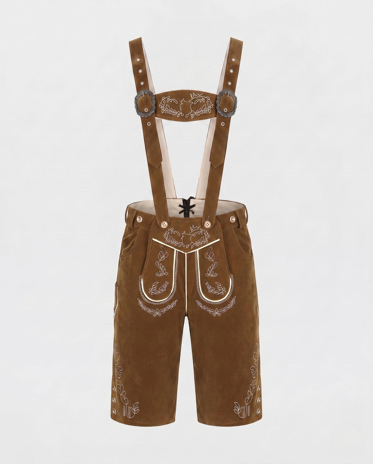 Women’s Traditional Embroidered Lederhosen Shorts – Adjustable Suspender Leather-Style Folk Trousers for Oktoberfest Festivals Cultural Celebrations and Heritage-Inspired Occasion Wear