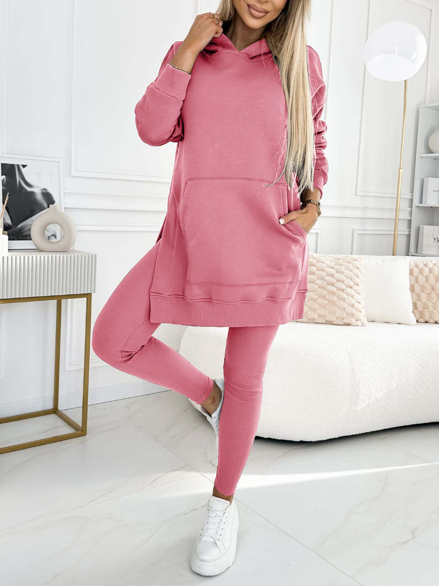 Women’s Longline Hoodie and Leggings Set – Relaxed Two-Piece Outfit for Everyday Comfort