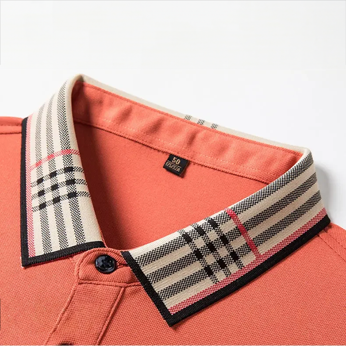 Pánské polo tričko s kontrastním límcem v elegantním smart casual stylu