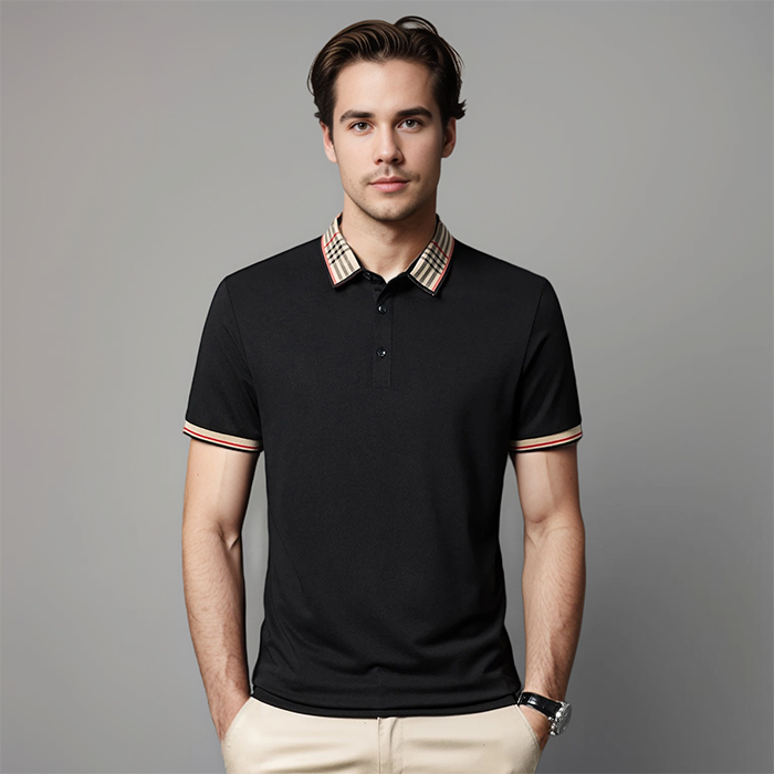 Pánské polo tričko s kontrastním límcem v elegantním smart casual stylu