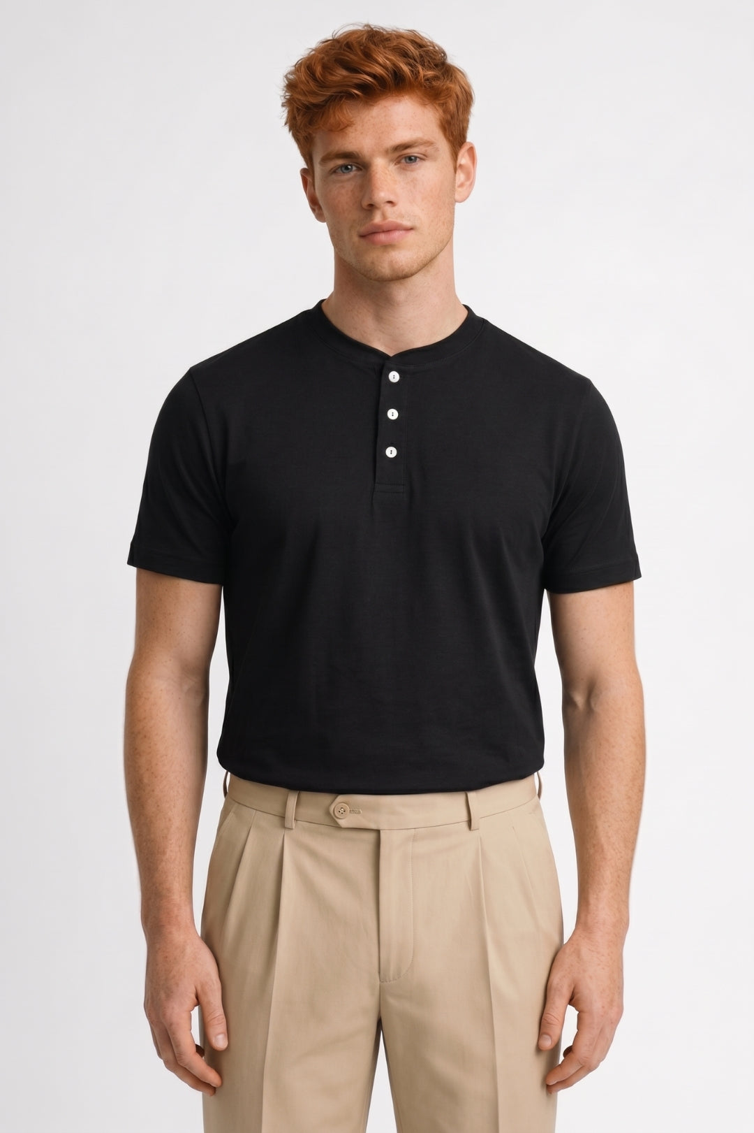 Pánské tričko Henley s knoflíkovou légou, každodenní top