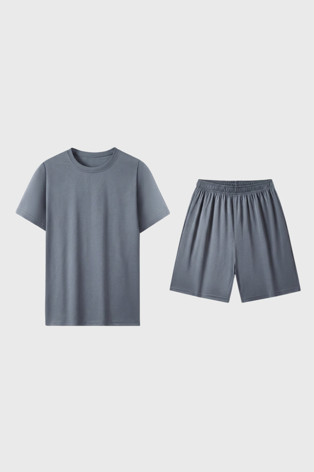 Set tricou bărbătesc cu guler rotund și pantaloni scurți lejeri