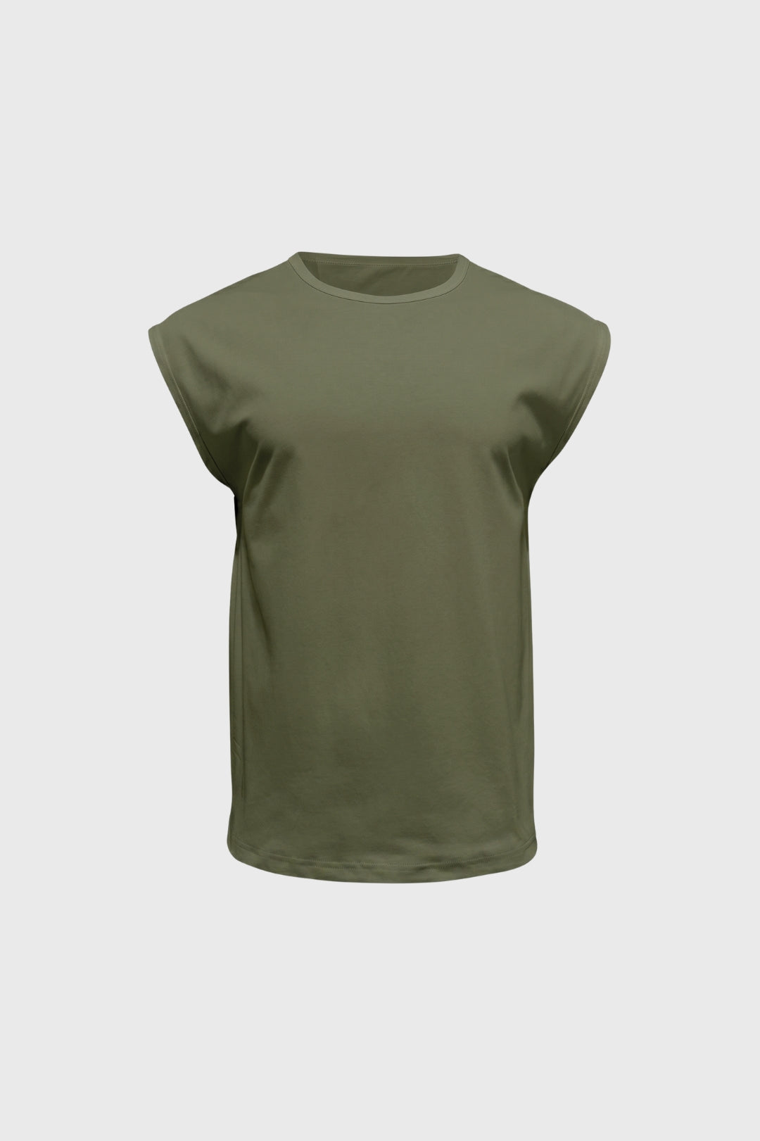 Men’s Sleeveless T-Shirt Boxy Crew Neck Casual Top