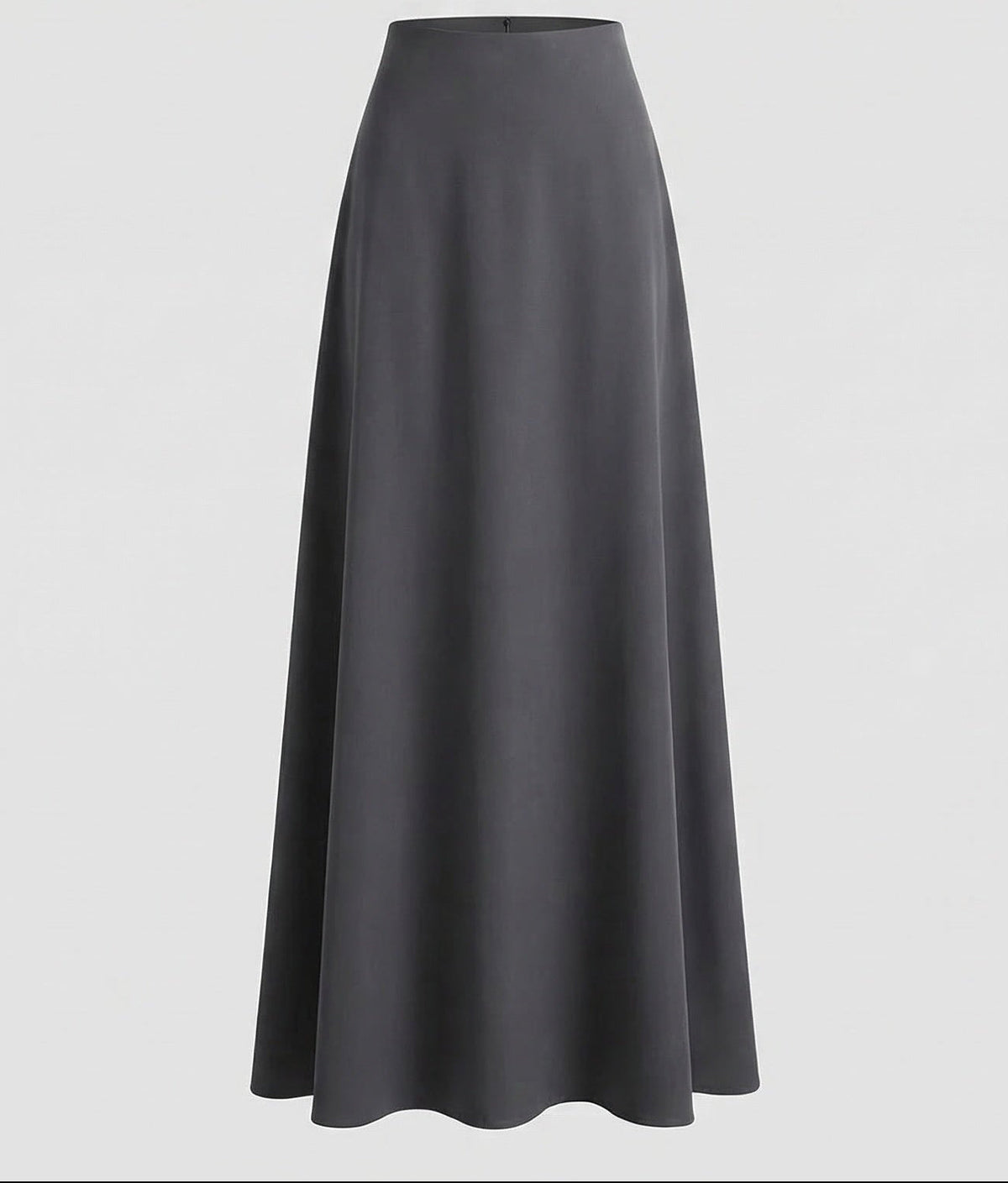 Saia maxi de cintura subida para mulher, com cintura lisa e silhueta fluida em linha A – Saia comprida minimalista para looks casuais e noturnos