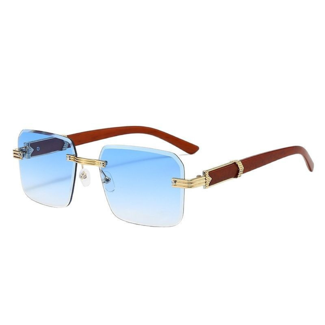 Lunettes de soleil carrées sans monture pour homme – lunettes modernes teintées pour tous les jours et les voyages