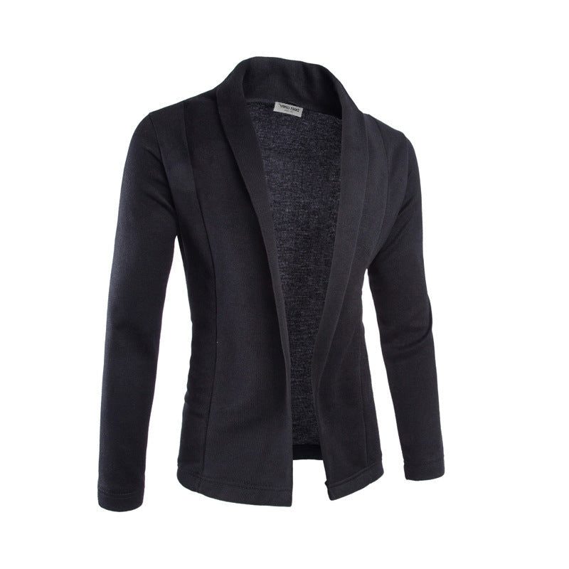 Cardigan til mænd med åben front og sjalskrave – afslappet langærmet striklag til smart casual-brug